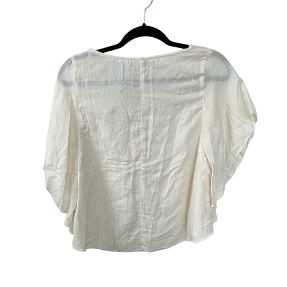 FOREVER 21 Cotton Boho Oversized Embroidered Blouse Cream S - Picture 3 of 4